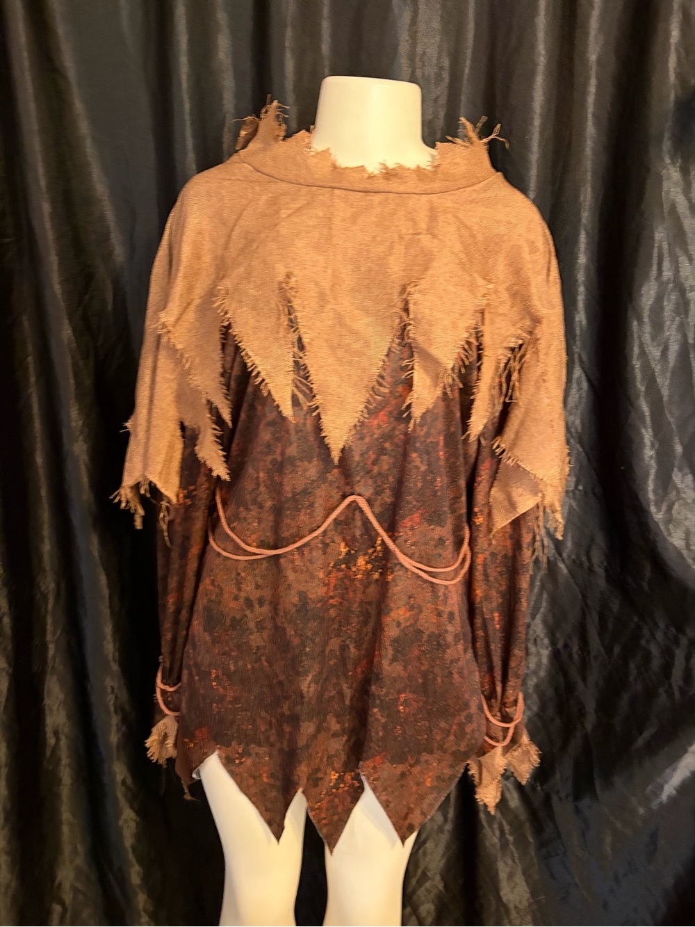 Women’s Rustic Brown Fringe Scarecrow Costume Dress